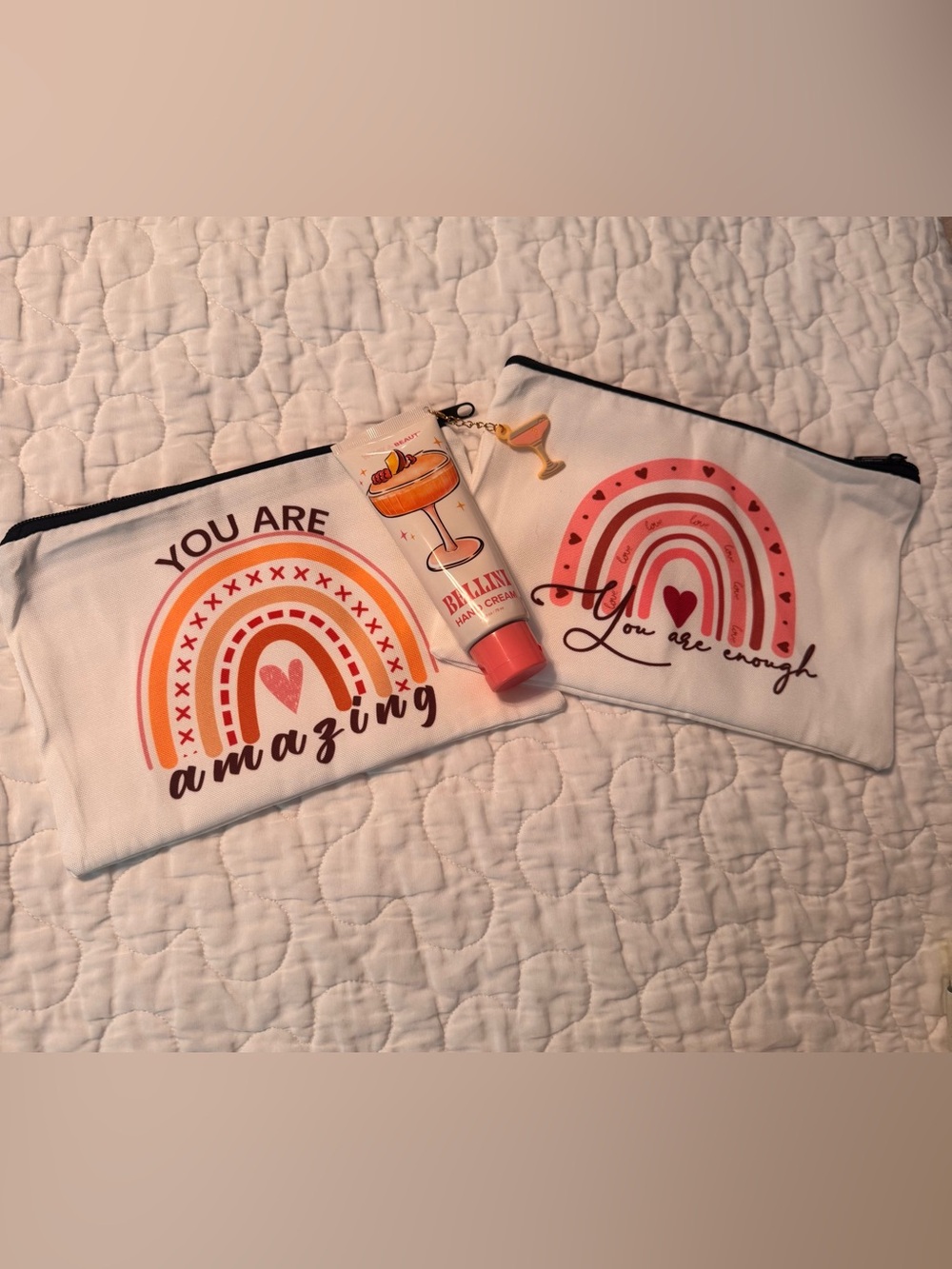 Cosmetic bags with lotion